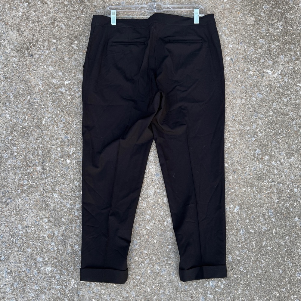 Eileen Fisher Black Pleated Wool Viscose Trouser Pants Size 10 - Picture 6 of 8
